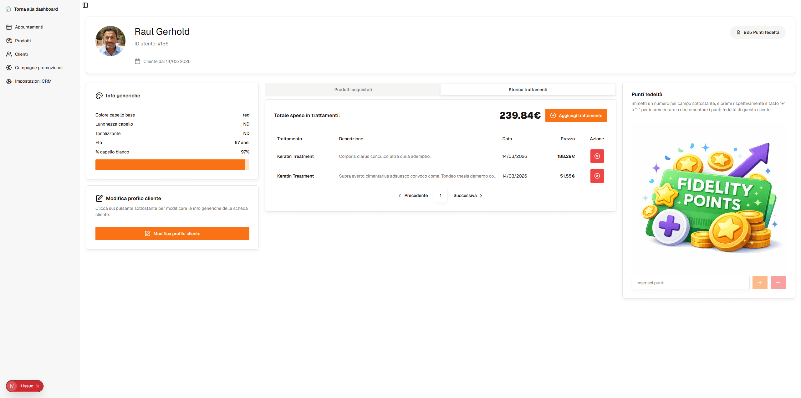 Scheda tecnica cliente placeholder