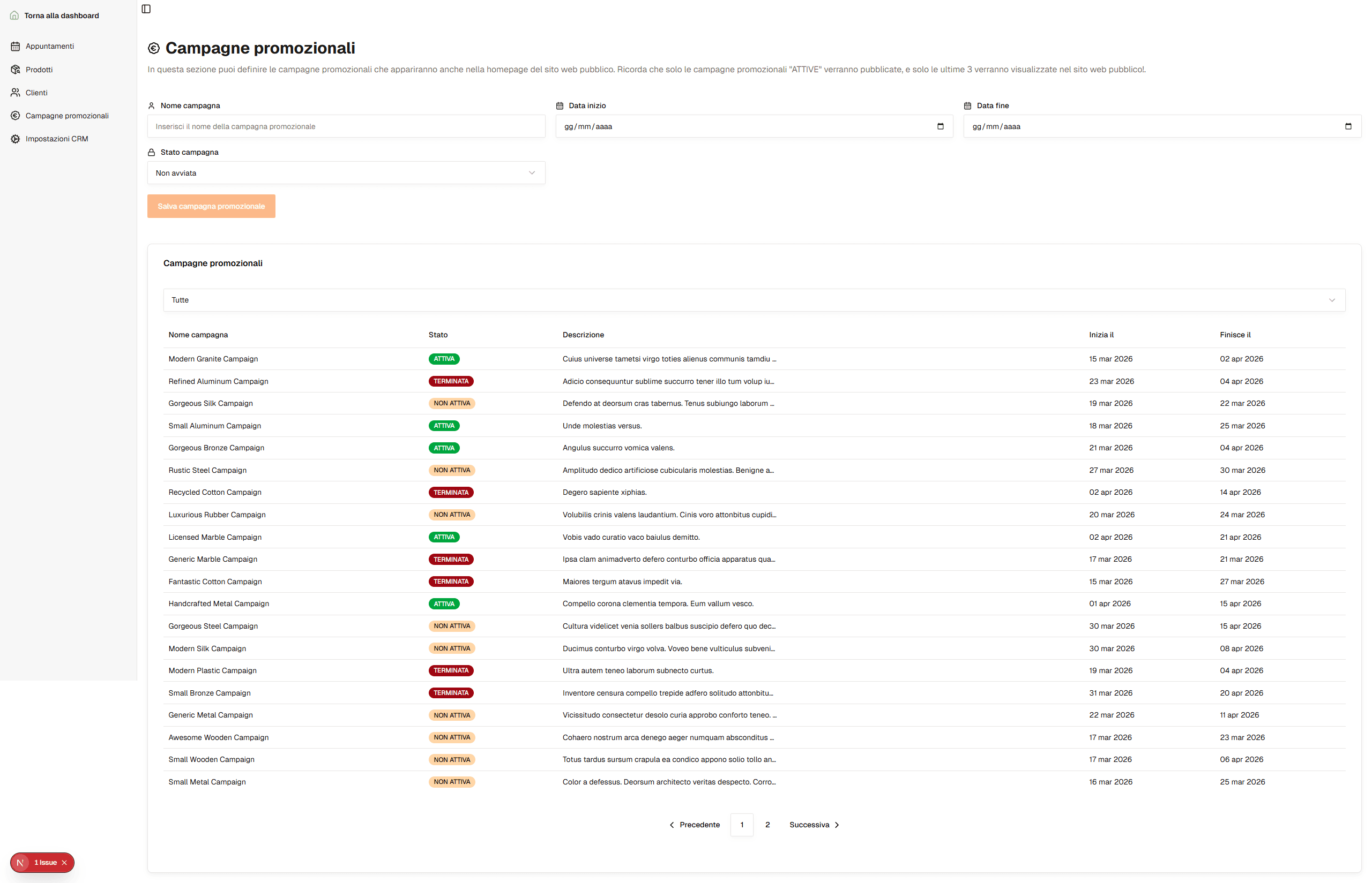 Campagne pubblicitarie placeholder